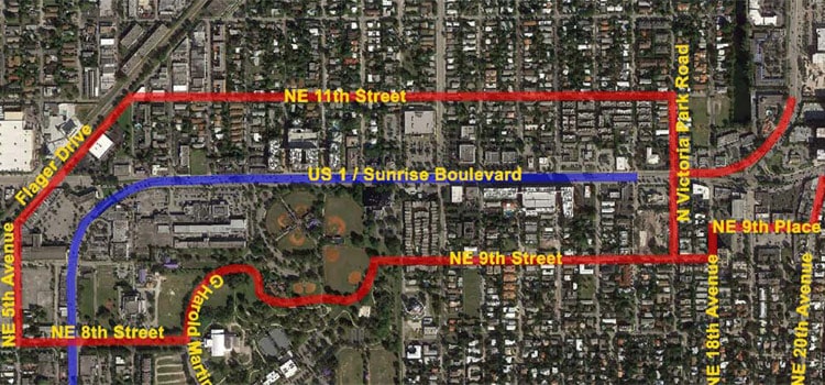 Fort Lauderdale Sharrow Alternate Bicycle Route