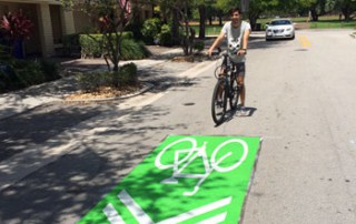Sharrow Fort Lauderdale Green Sign White Bicycle