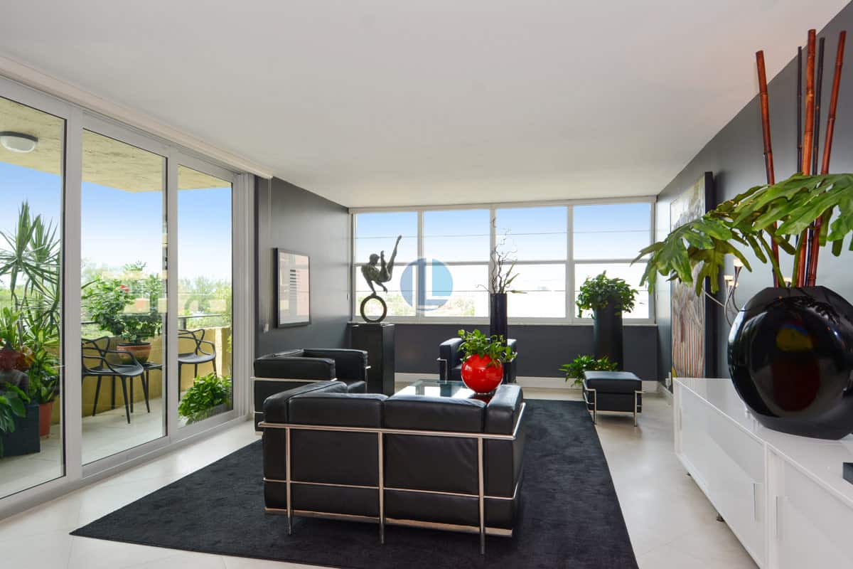 Living Room East Point Towers Unit 523 Fort Lauderdale
