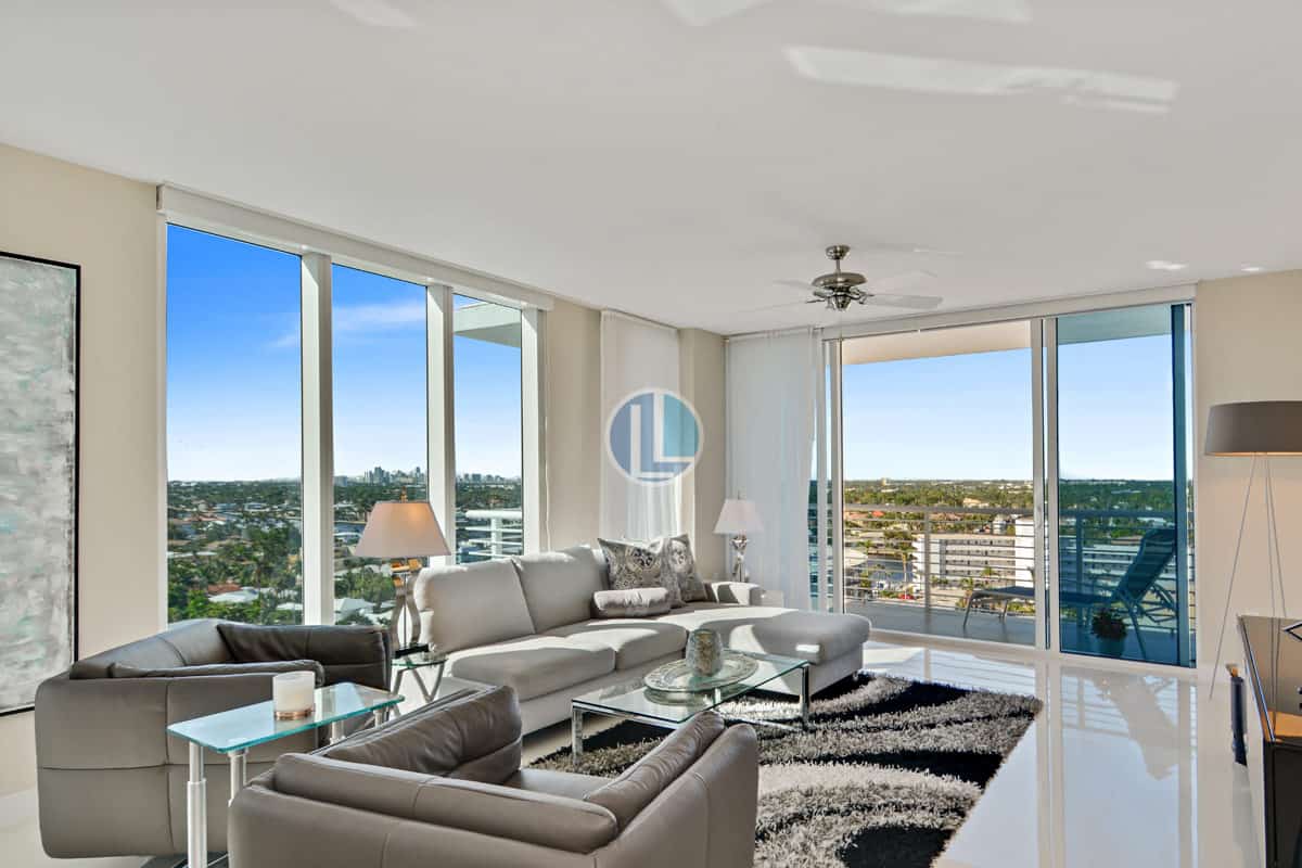Sapphire Fort Lauderdale Waterfront Condo Unit 1107S Living Room